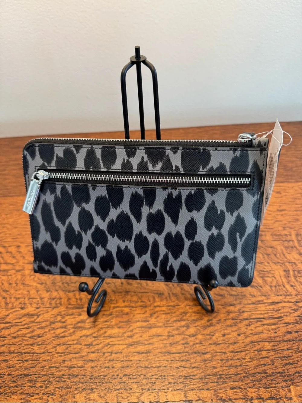 NWT Kate Spade Staci Spotted Animal Medium L-Zip Wristlet Pouch